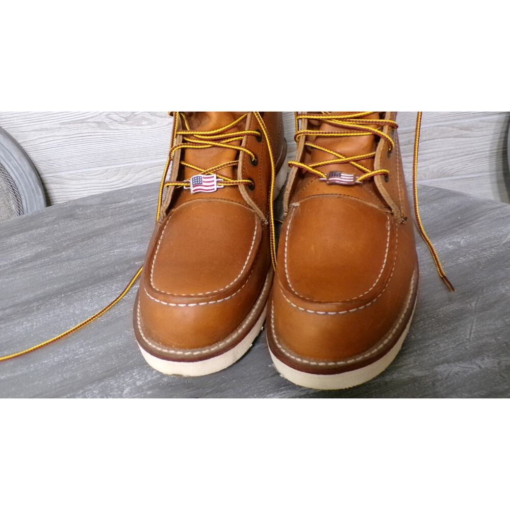 Vtg Red Wing Boots 10.5C Leather Moc Toe 10877 8” Heritage Made in USA New FLAG - Picture 9 of 16